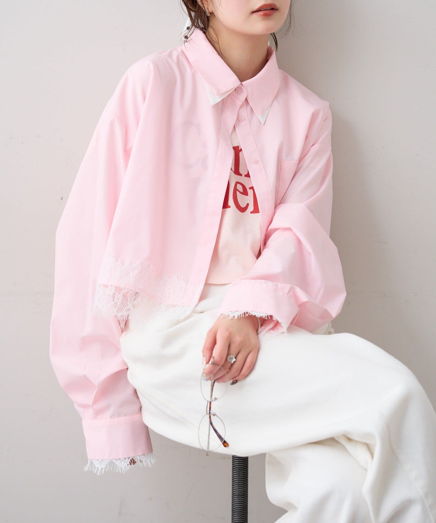 mystic 下擺Lace條紋Shirt - Image 52