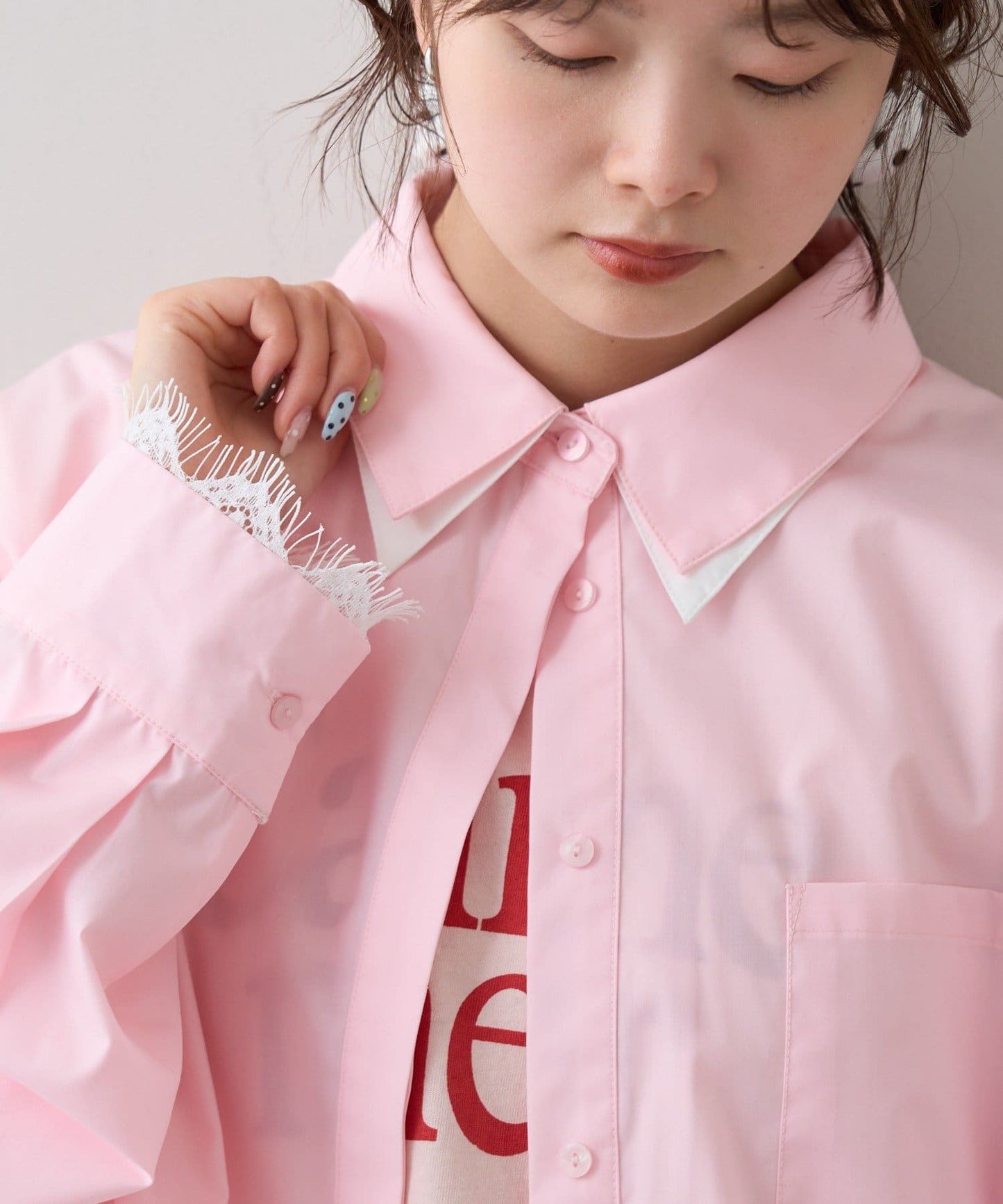 mystic 下擺Lace條紋Shirt - Image 55