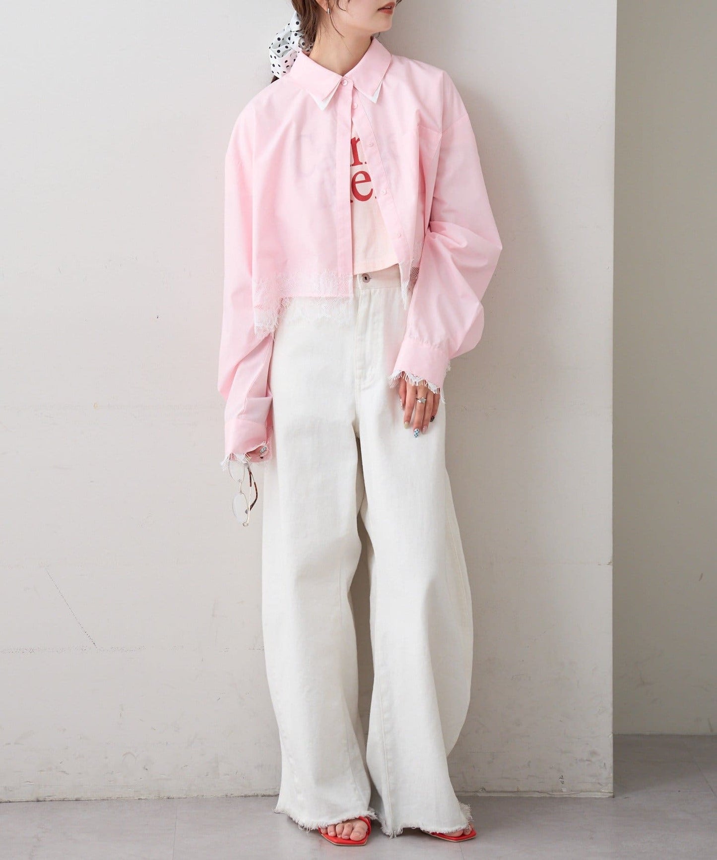 mystic 下擺Lace條紋Shirt - Image 45
