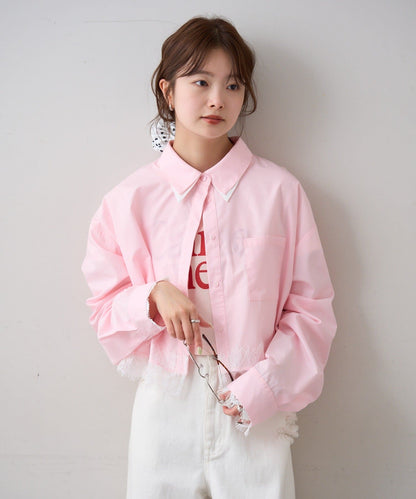 mystic 下擺Lace條紋Shirt - Image 47