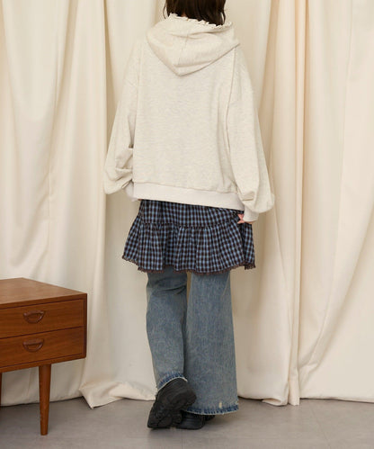 neutral by CIAOPANIC 碎花Logo荷葉邊雙拉鍊連帽Hoodie - Image 18