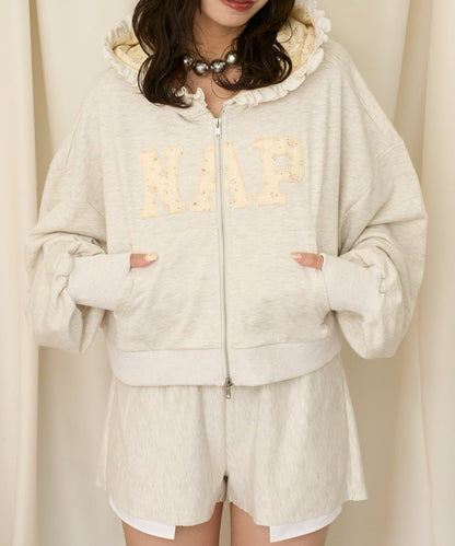 neutral by CIAOPANIC 碎花Logo荷葉邊雙拉鍊連帽Hoodie - Image 19