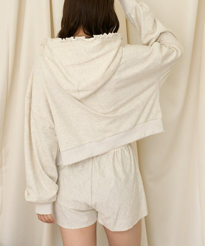 neutral by CIAOPANIC 碎花Logo荷葉邊雙拉鍊連帽Hoodie - Image 21