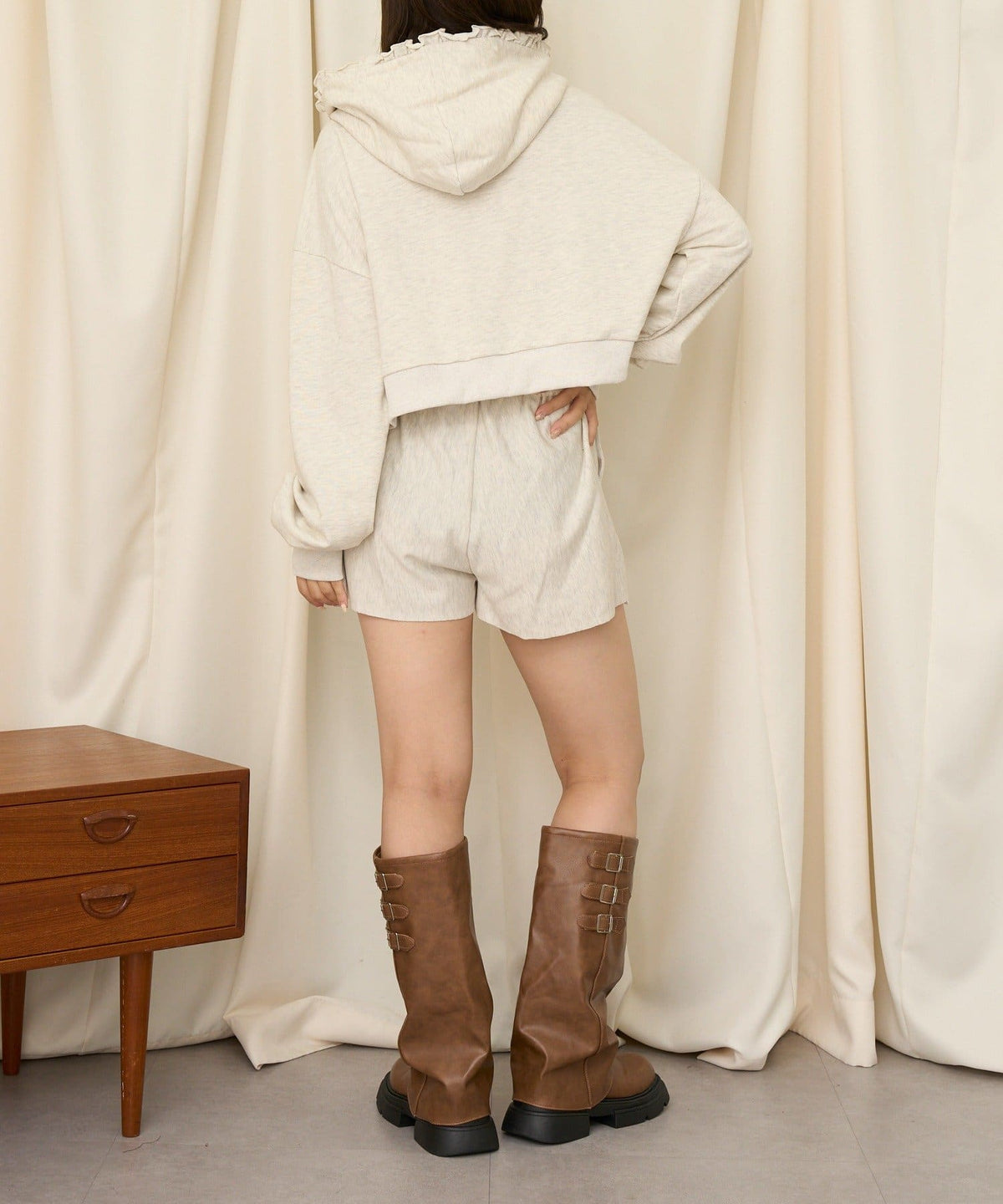 neutral by CIAOPANIC 碎花Logo荷葉邊雙拉鍊連帽Hoodie - Image 26