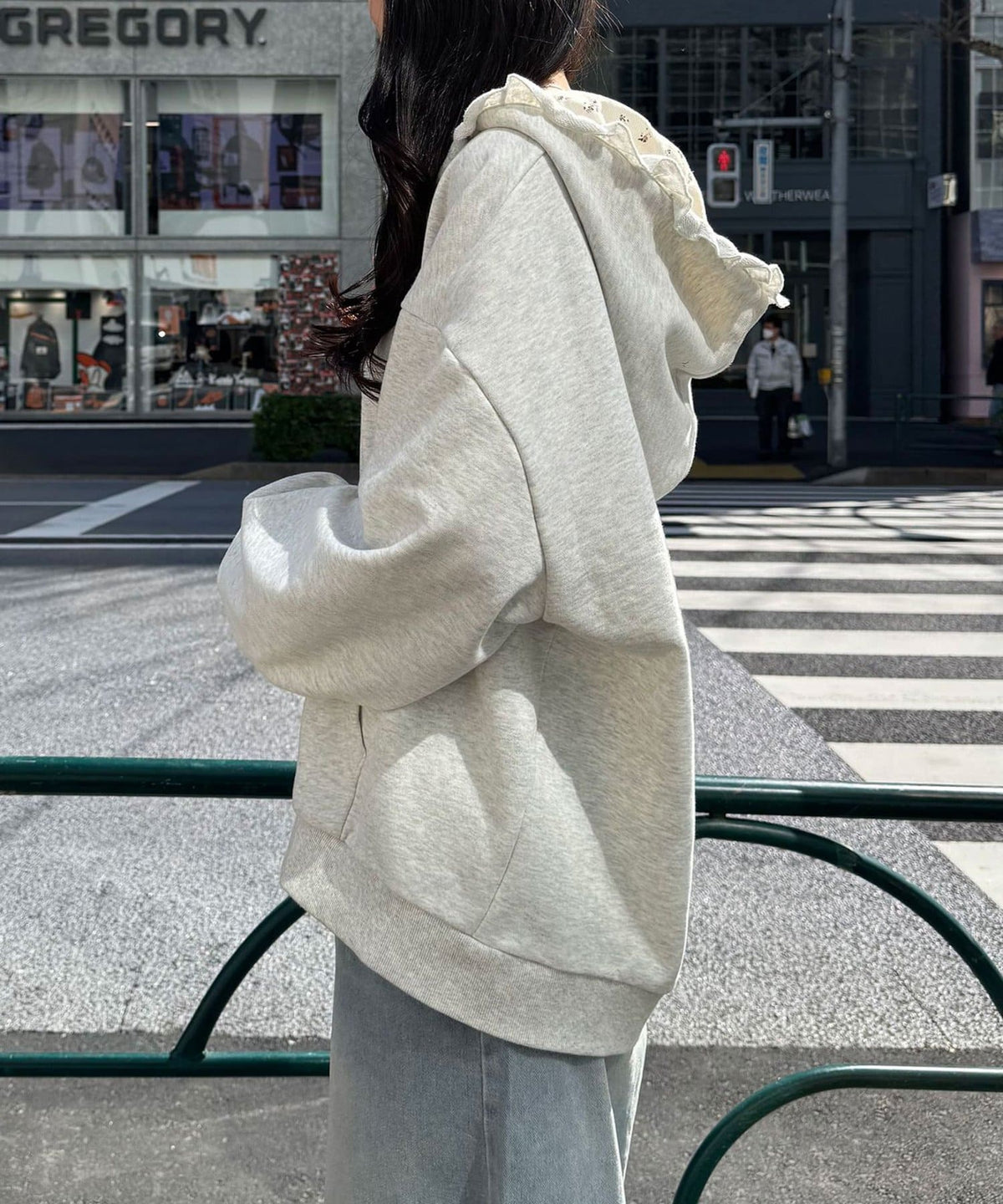 neutral by CIAOPANIC 碎花Logo荷葉邊雙拉鍊連帽Hoodie - Image 7
