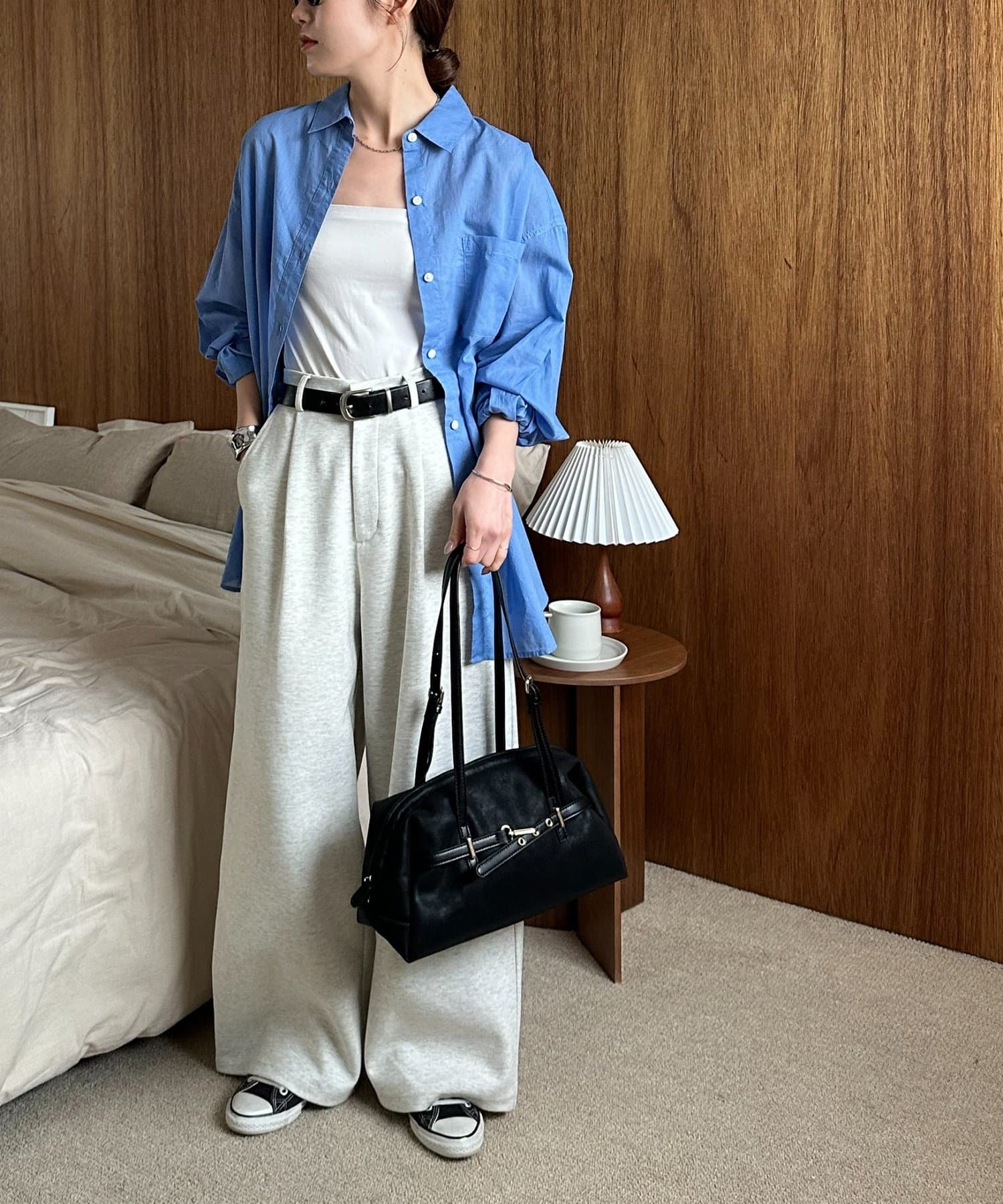 DISCOAT Metal Belt Long Handle Boston Bag - Image 10