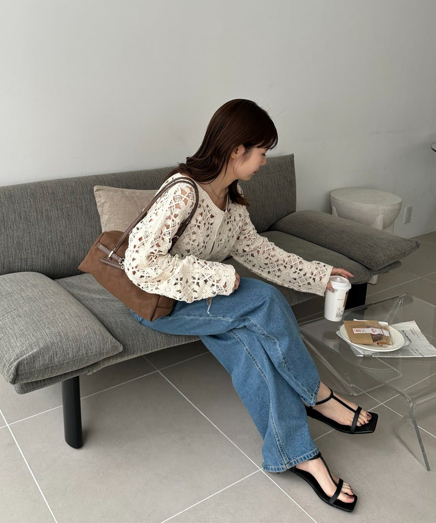 DISCOAT Metal Belt Long Handle Boston Bag - Image 16