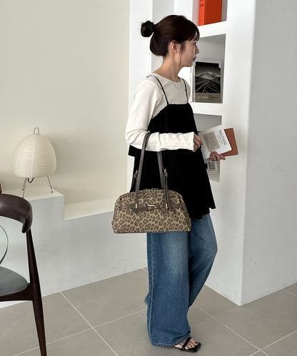 DISCOAT Metal Belt Long Handle Boston Bag - Image 22