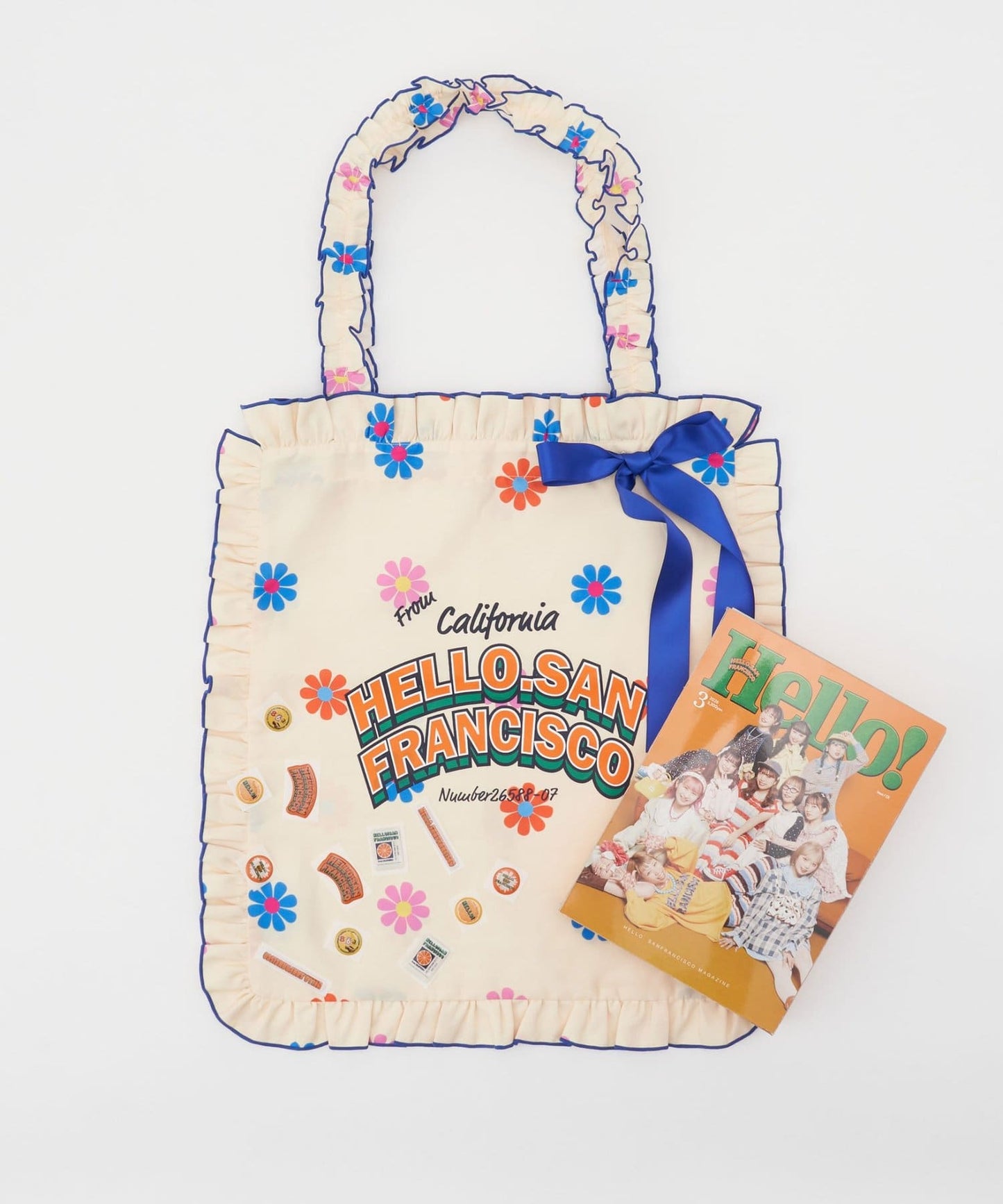 HELLO.SANFRANCISCO Ribbon Tote Bag + Sticker + 雜誌 - Image 1