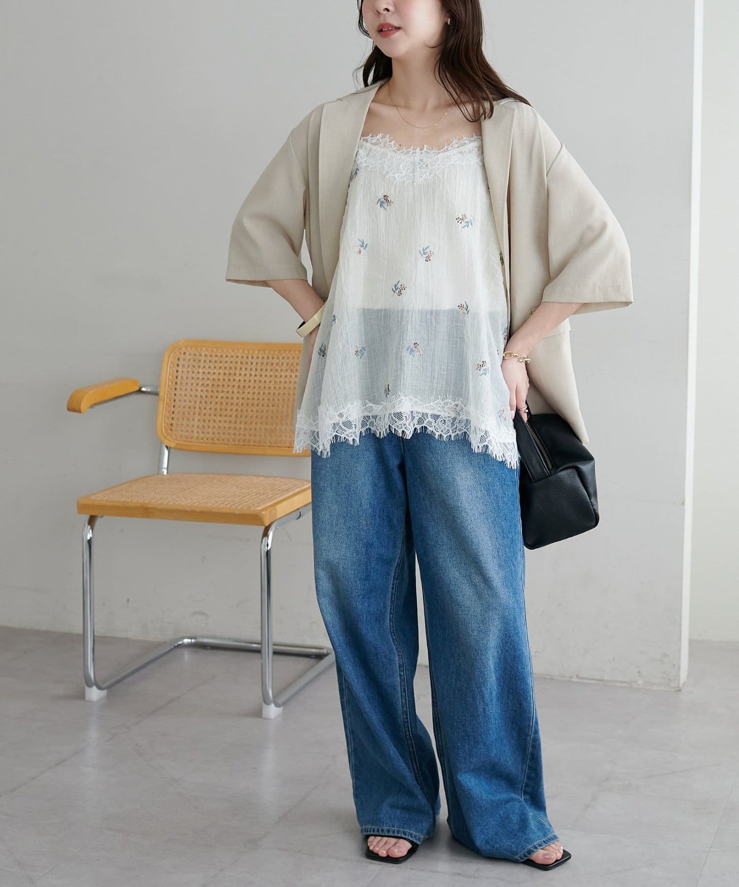 DISCOAT 刺繡薄紗Lace邊吊帶衫 - Image 14