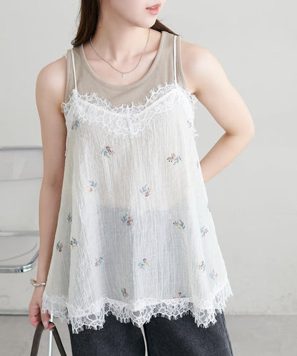DISCOAT 刺繡薄紗Lace邊吊帶衫 - Image 17