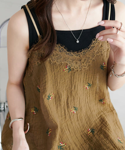 DISCOAT 刺繡薄紗Lace邊吊帶衫 - Image 36
