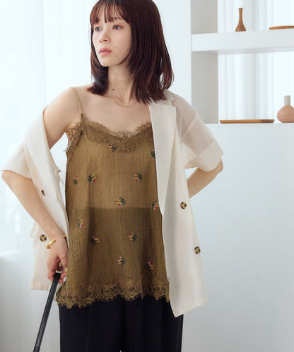 DISCOAT 刺繡薄紗Lace邊吊帶衫 - Image 26