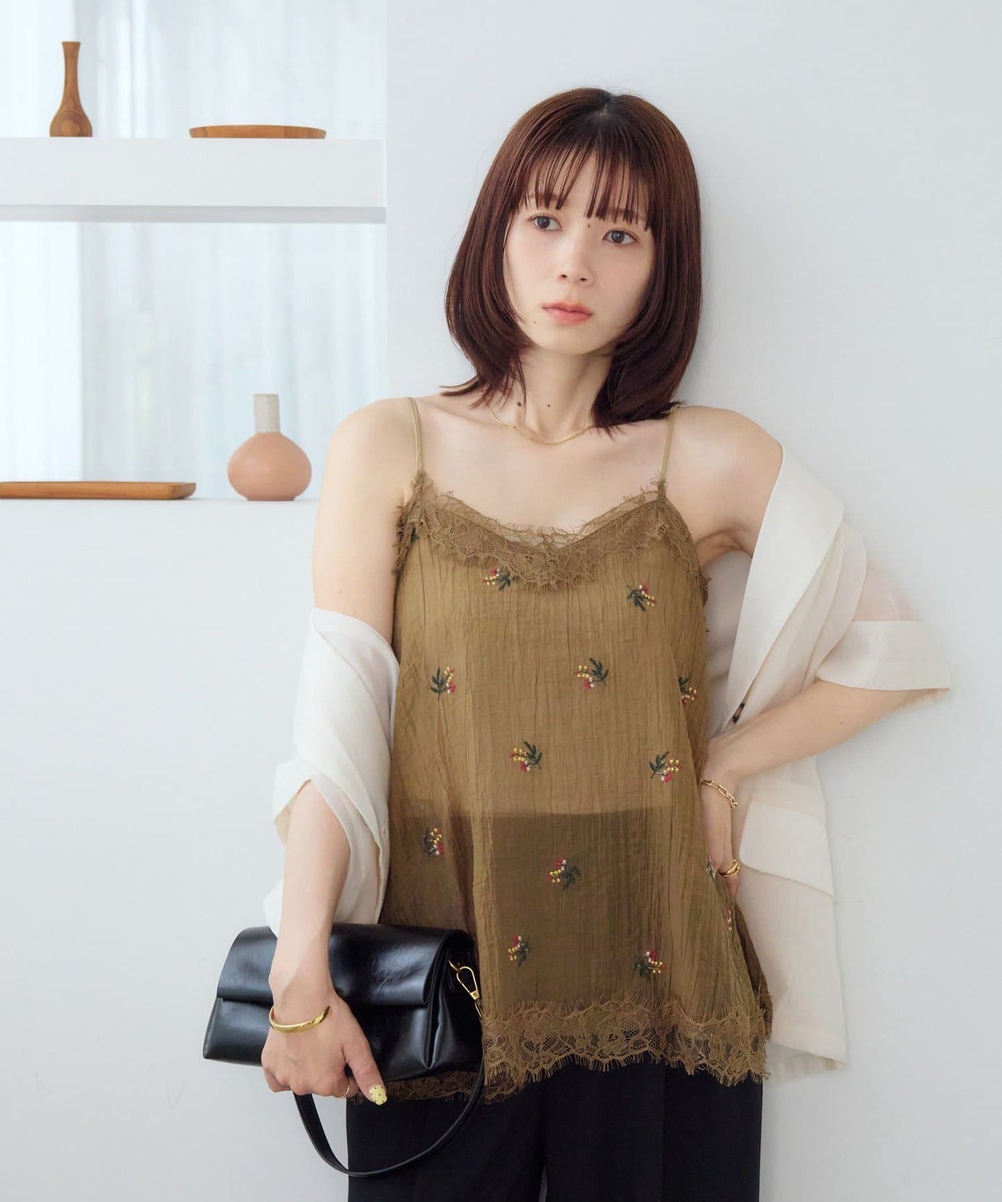DISCOAT 刺繡薄紗Lace邊吊帶衫 - Image 27