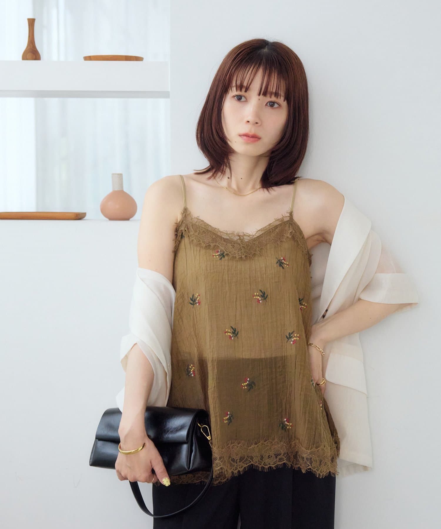 DISCOAT 刺繡薄紗Lace邊吊帶衫 - Image 27