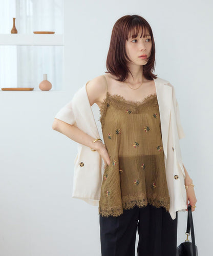 DISCOAT 刺繡薄紗Lace邊吊帶衫 - Image 28