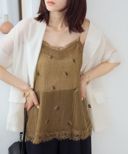 DISCOAT 刺繡薄紗Lace邊吊帶衫 - Image 29