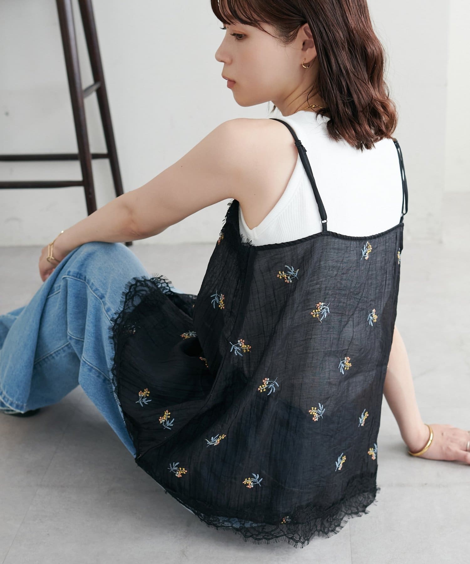 DISCOAT 刺繡薄紗Lace邊吊帶衫 - Image 51
