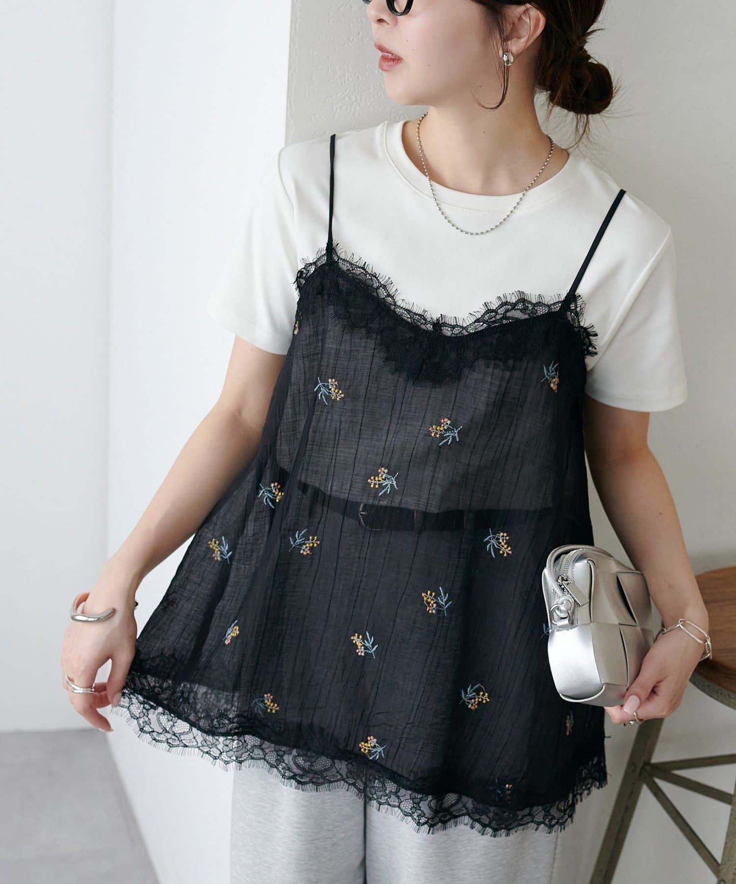 DISCOAT 刺繡薄紗Lace邊吊帶衫 - Image 60