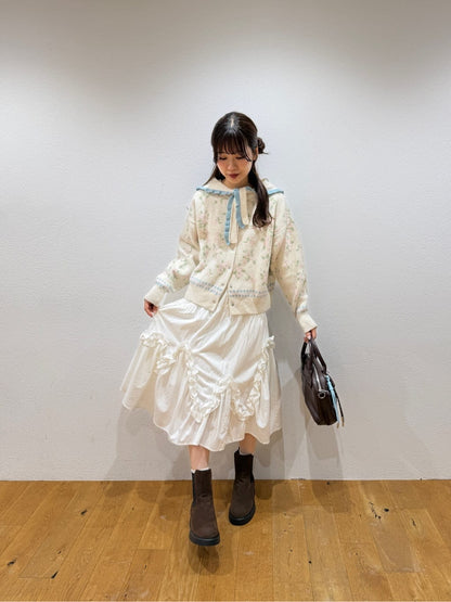 umm. By Discoat Floral cardigan with scarf - Image 37