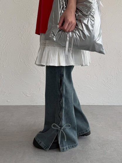 Kutir Ribbon flared denim pants