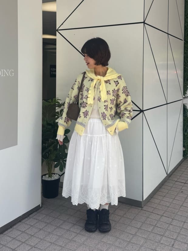 umm. By Discoat Floral cardigan with scarf - Image 39