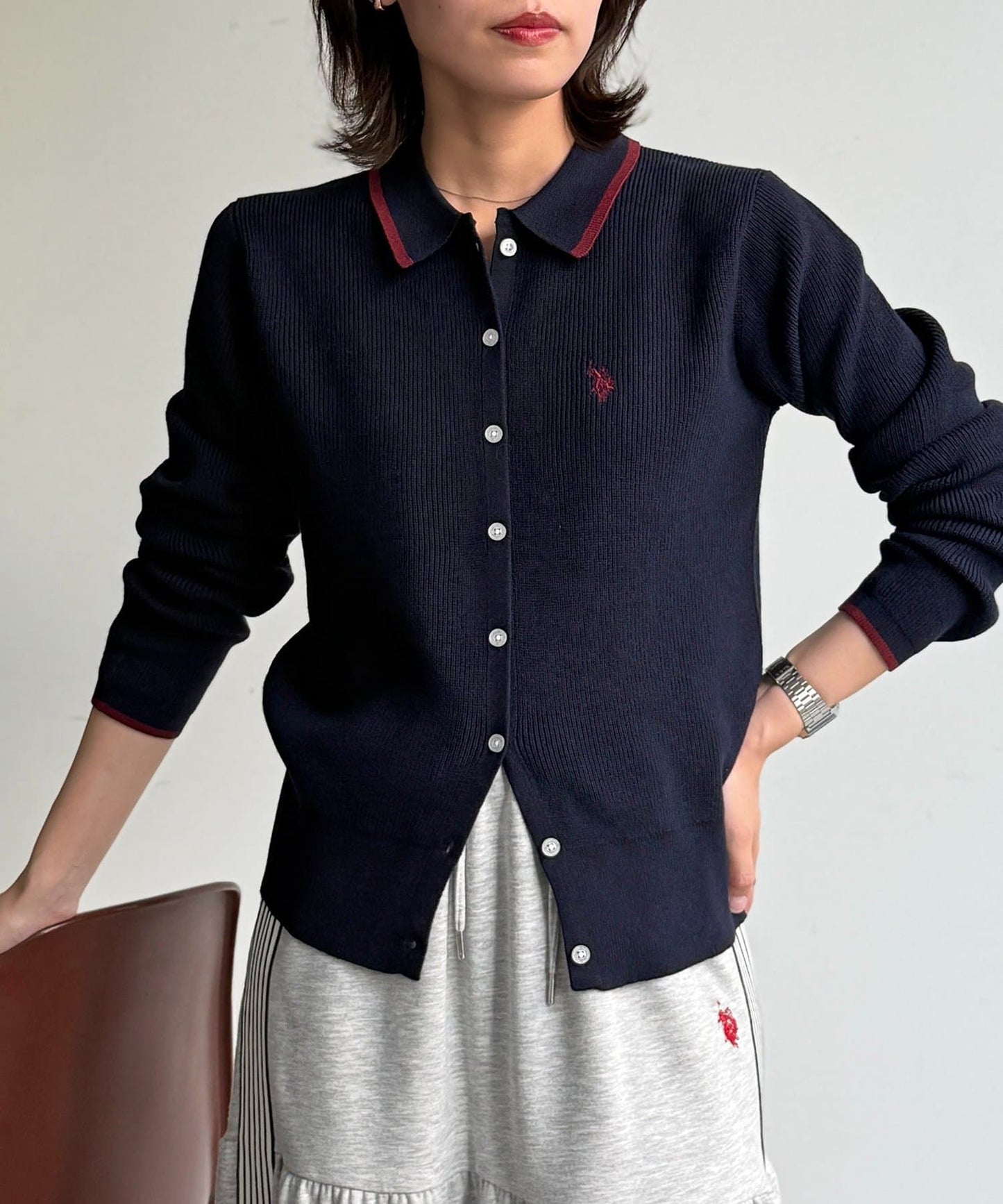 CPCM x U.S. POLO ASSN. Collared Knit Button Cardigan - Image 13