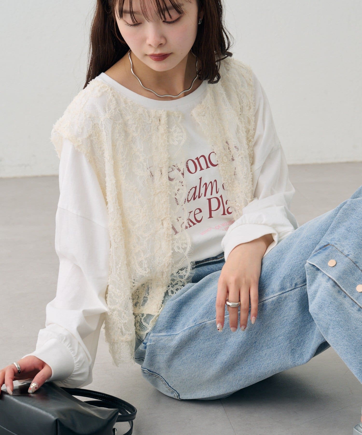 [2件SET] mystic Multi-way lace layered jacket - Image 33