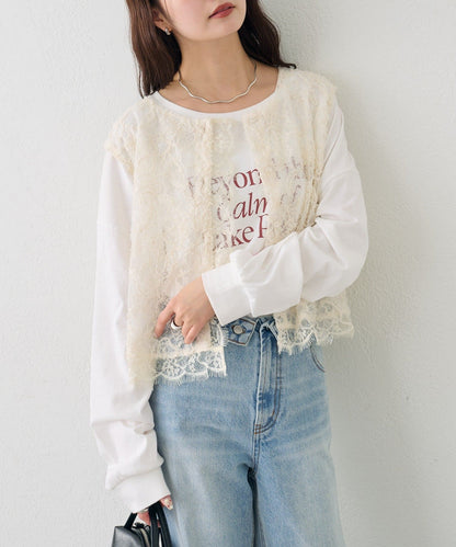 [2件SET] mystic Multi-way lace layered jacket - Image 34