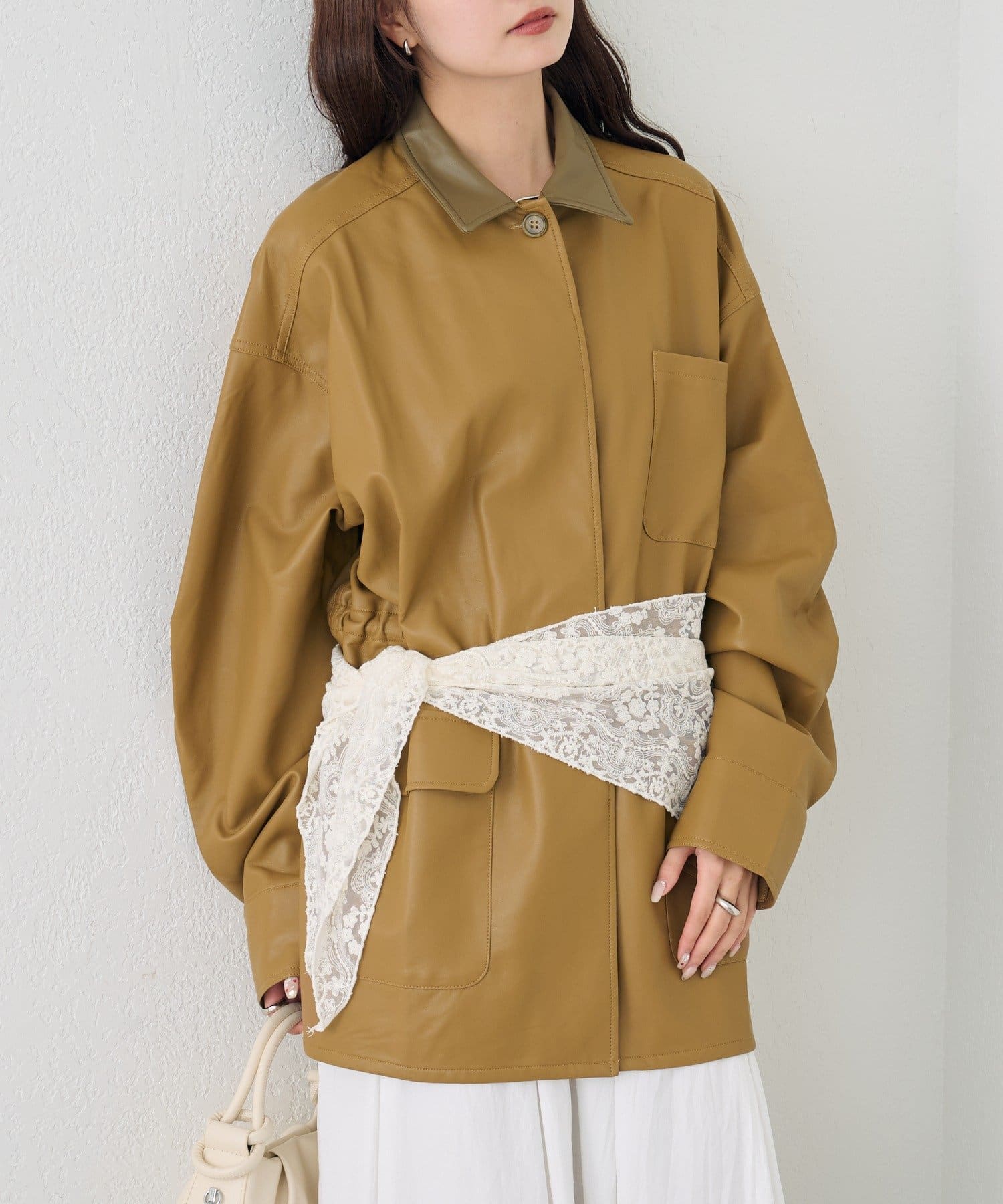[2件SET] mystic Multi-way lace layered jacket - Image 25