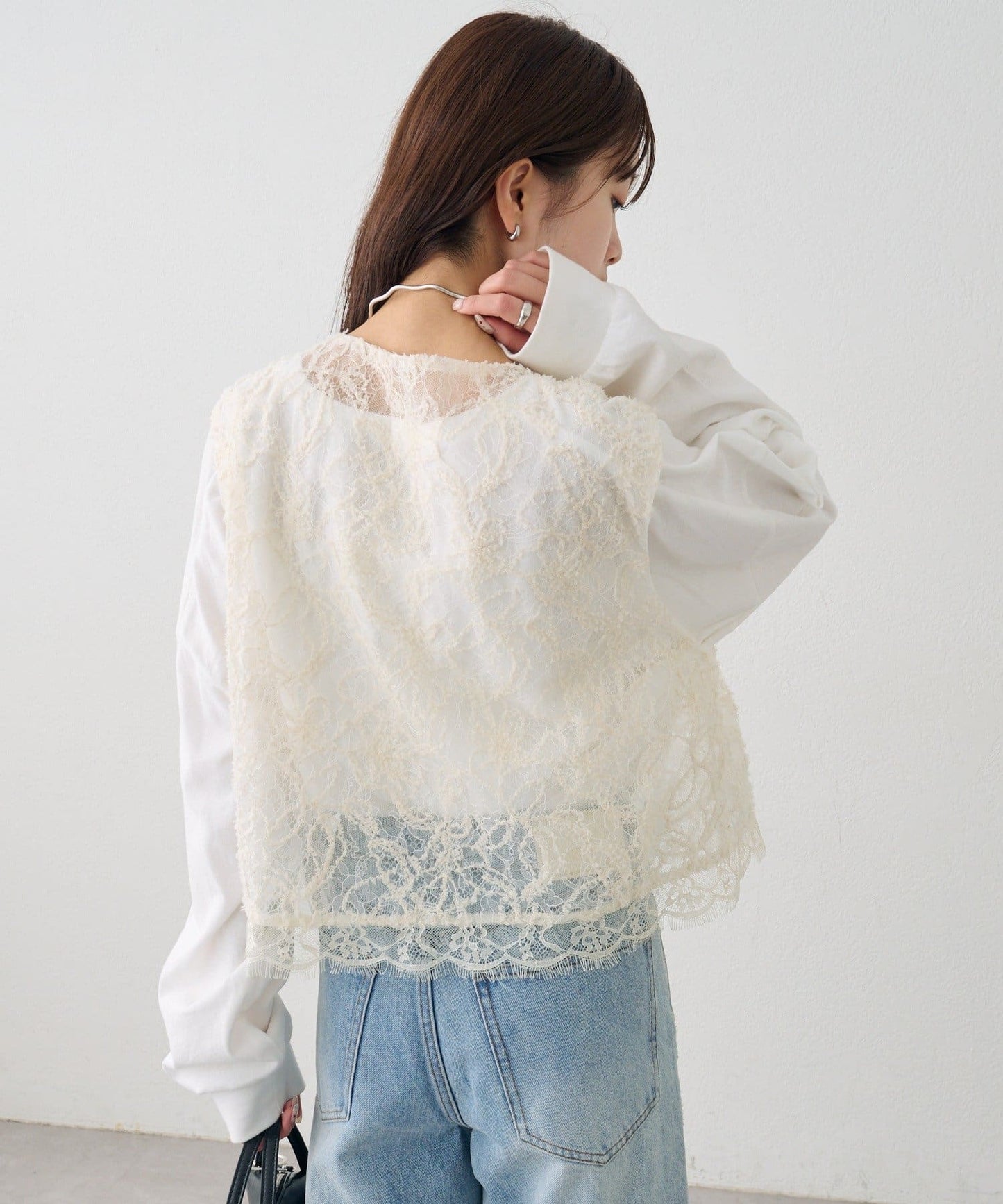 [2件SET] mystic Multi-way lace layered jacket - Image 43