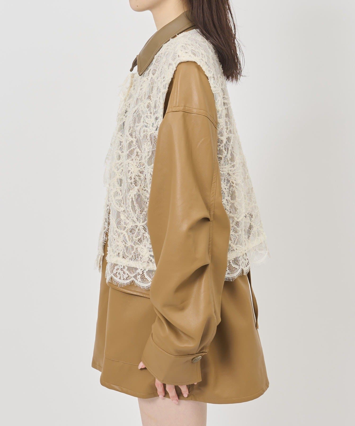 [2件SET] mystic Multi-way lace layered jacket - Image 47