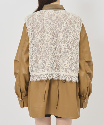 [2件SET] mystic Multi-way lace layered jacket - Image 48