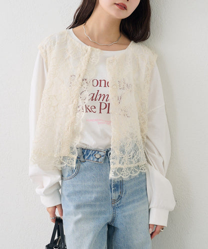 [2件SET] mystic Multi-way lace layered jacket - Image 32