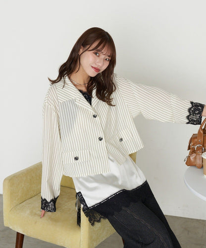 CIAOPANIC Lace Shirt Jacket + Cami Dress Set - Image 3