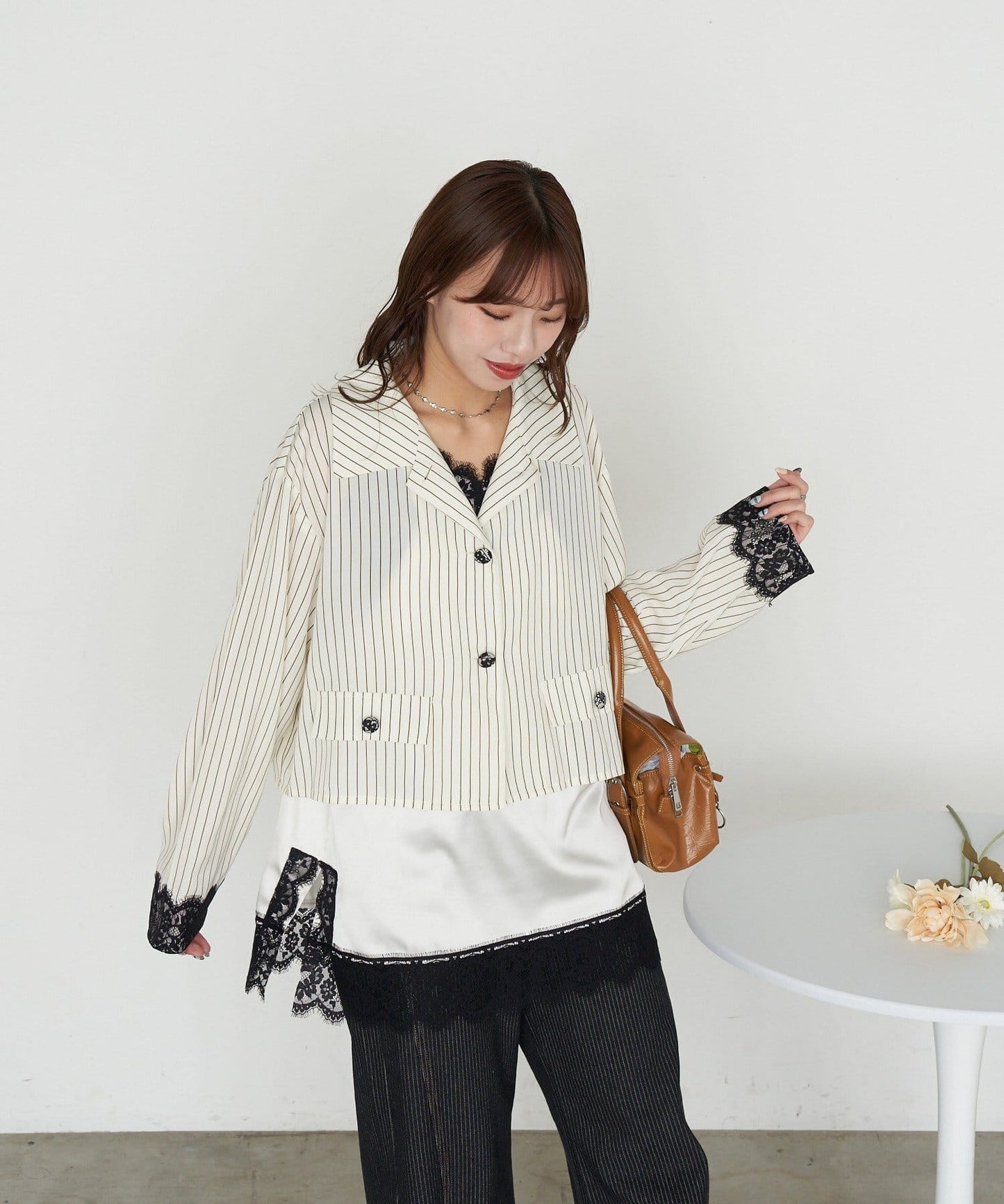 CIAOPANIC Lace Shirt Jacket + Cami Dress Set - Image 4