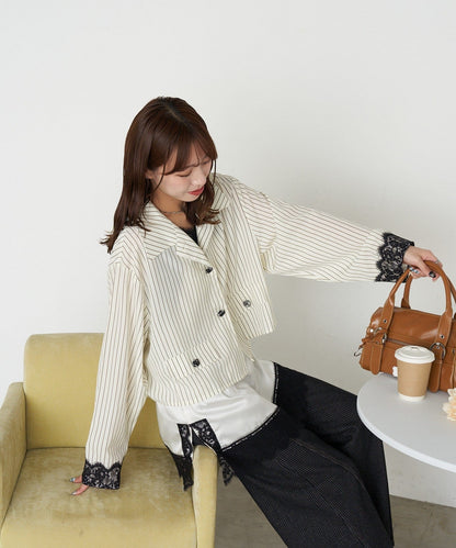 CIAOPANIC Lace Shirt Jacket + Cami Dress Set - Image 6