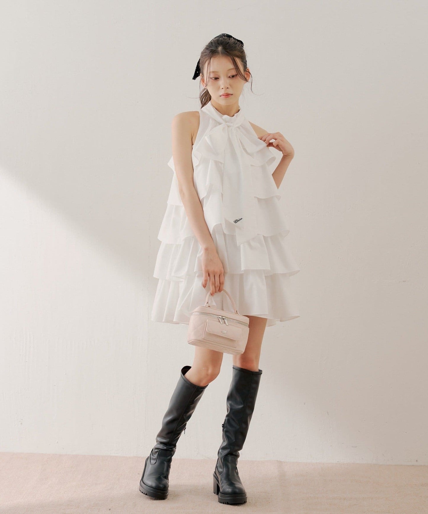 [Set Fair Item #7] CHICO ribbon tiered mini dress - Image 5