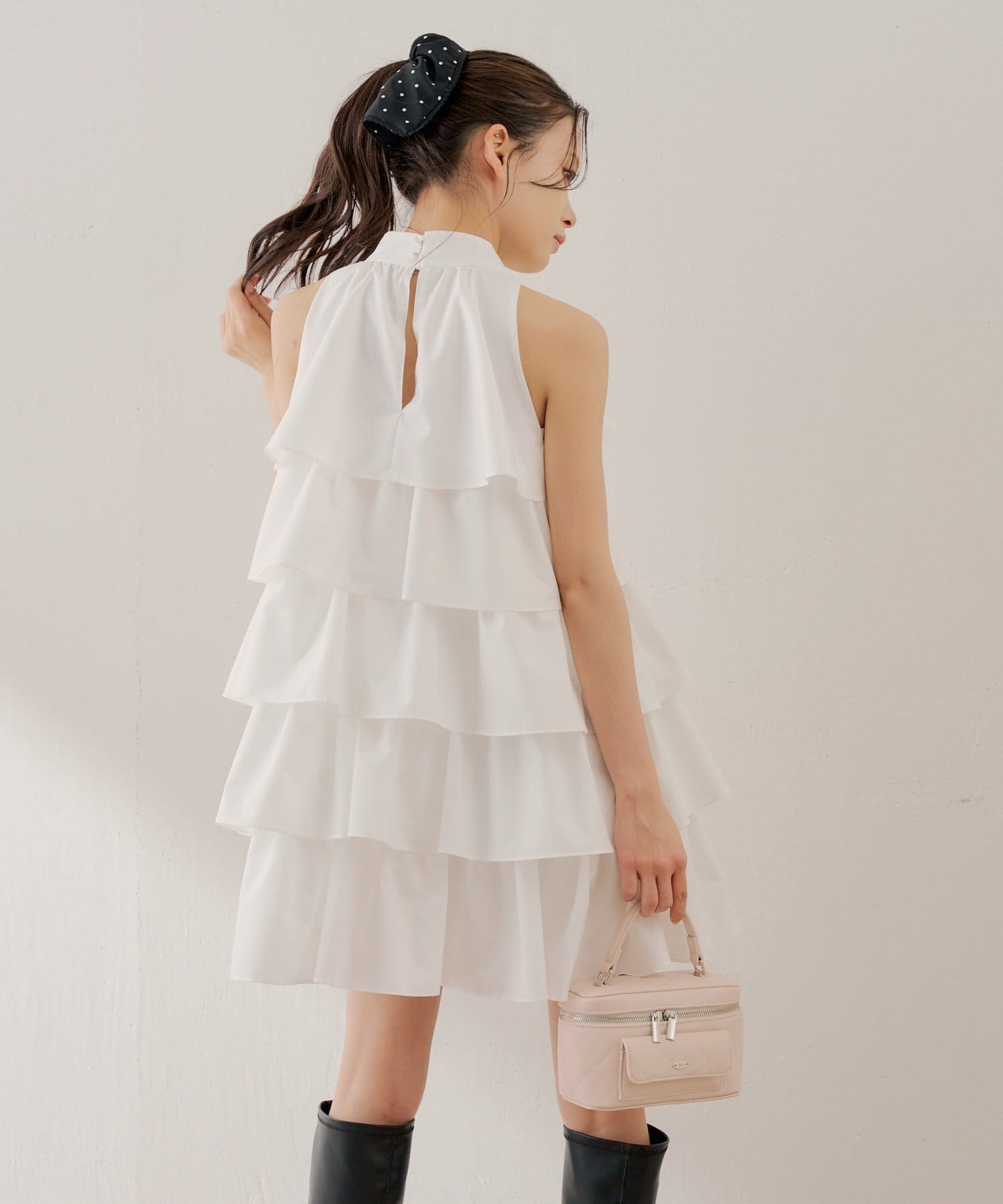 [Set Fair Item #7] CHICO ribbon tiered mini dress - Image 6
