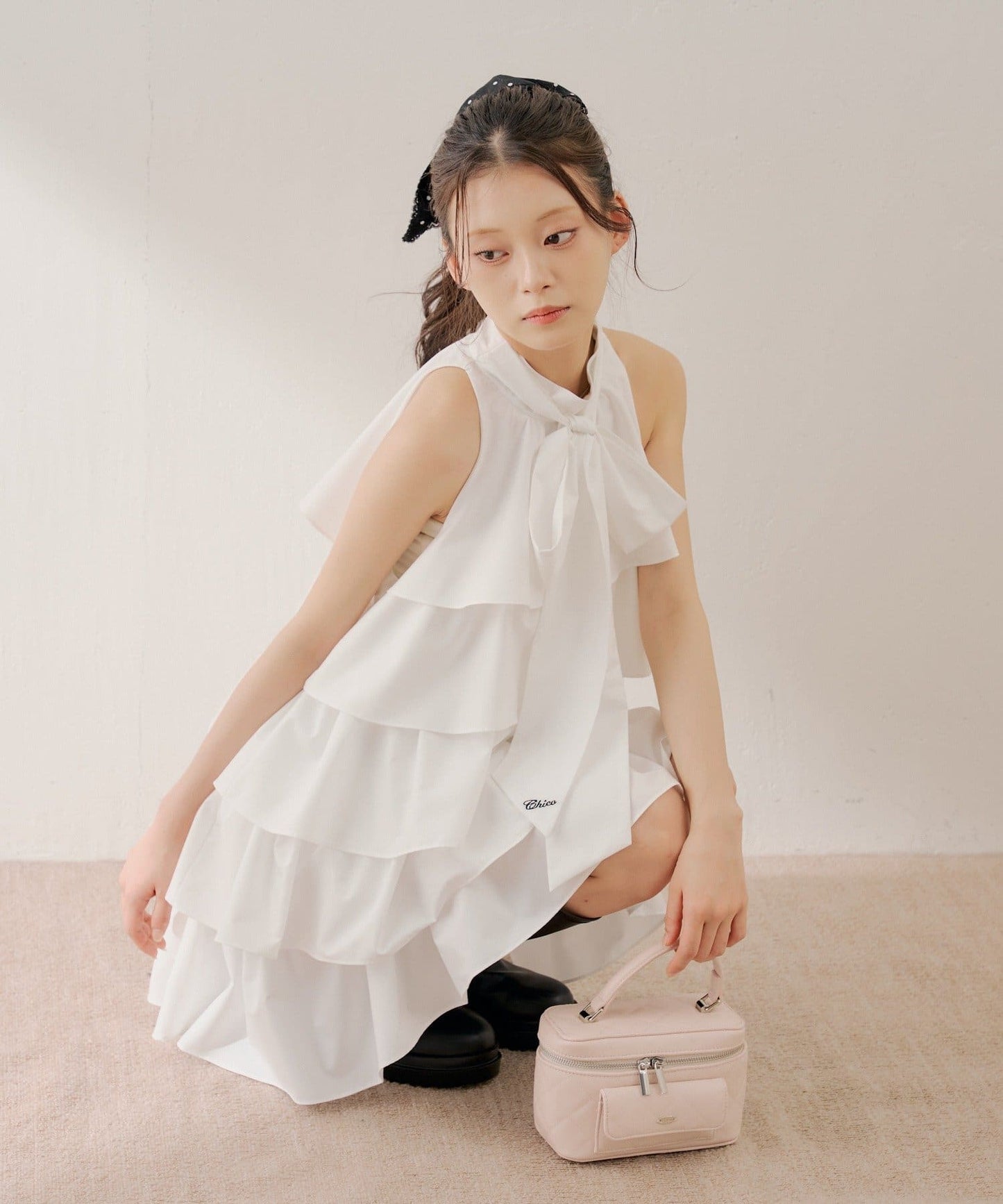 [Set Fair Item #7] CHICO ribbon tiered mini dress - Image 7