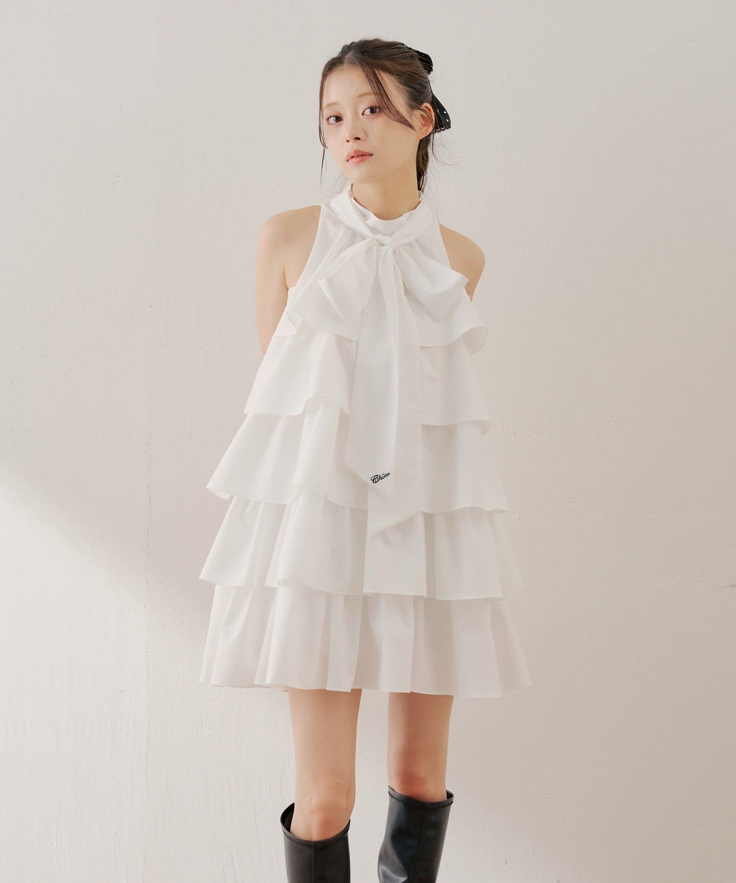 [Set Fair Item #7] CHICO ribbon tiered mini dress - Image 8