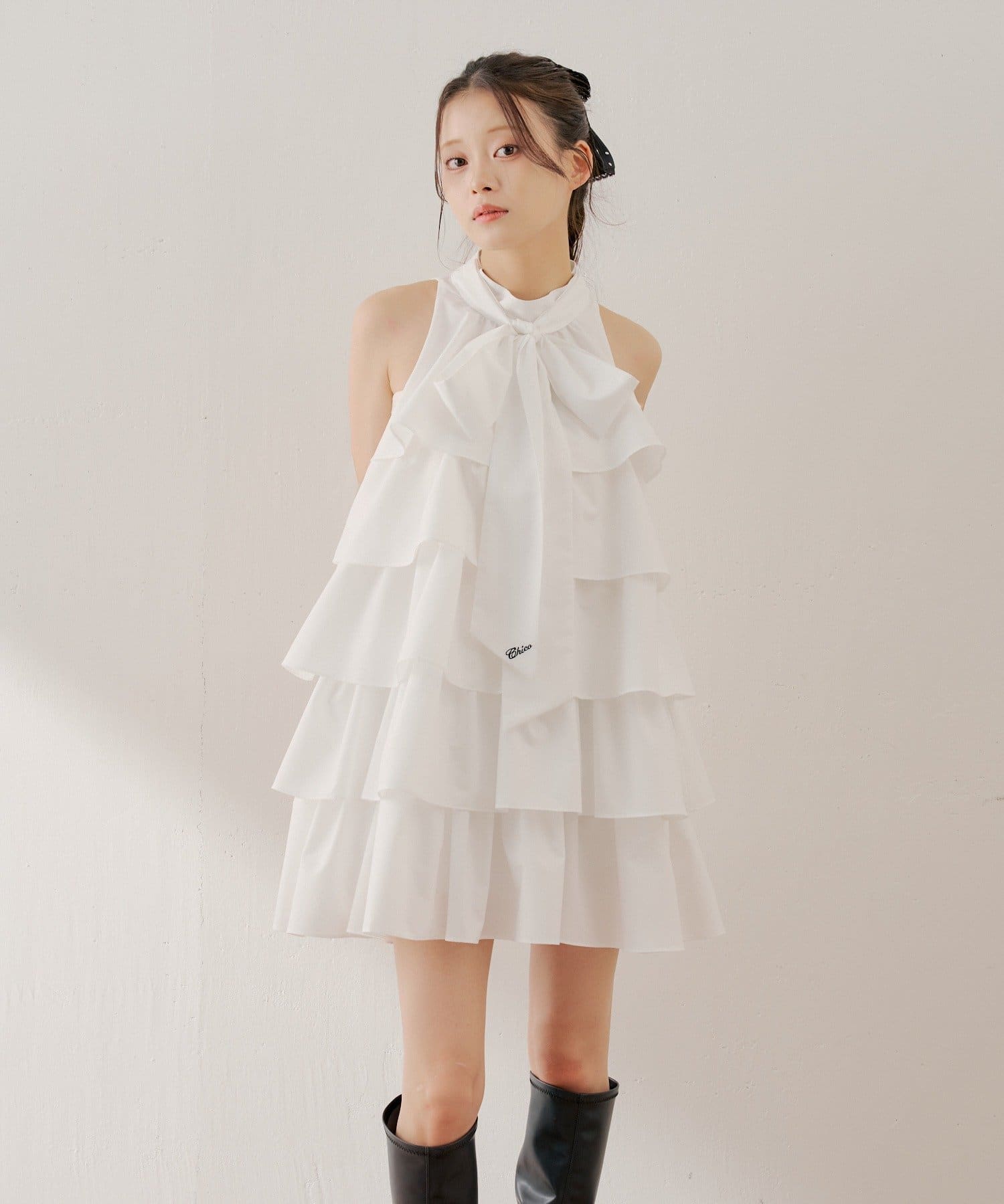 [Set Fair Item #7] CHICO ribbon tiered mini dress - Image 8