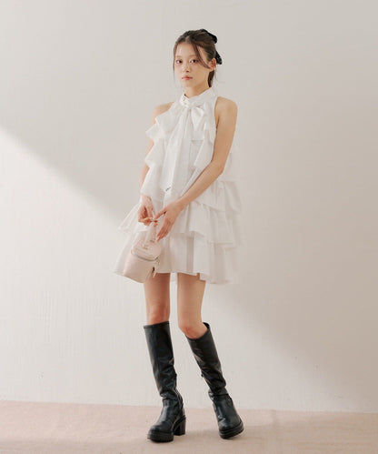 [Set Fair Item #7] CHICO ribbon tiered mini dress - Image 9