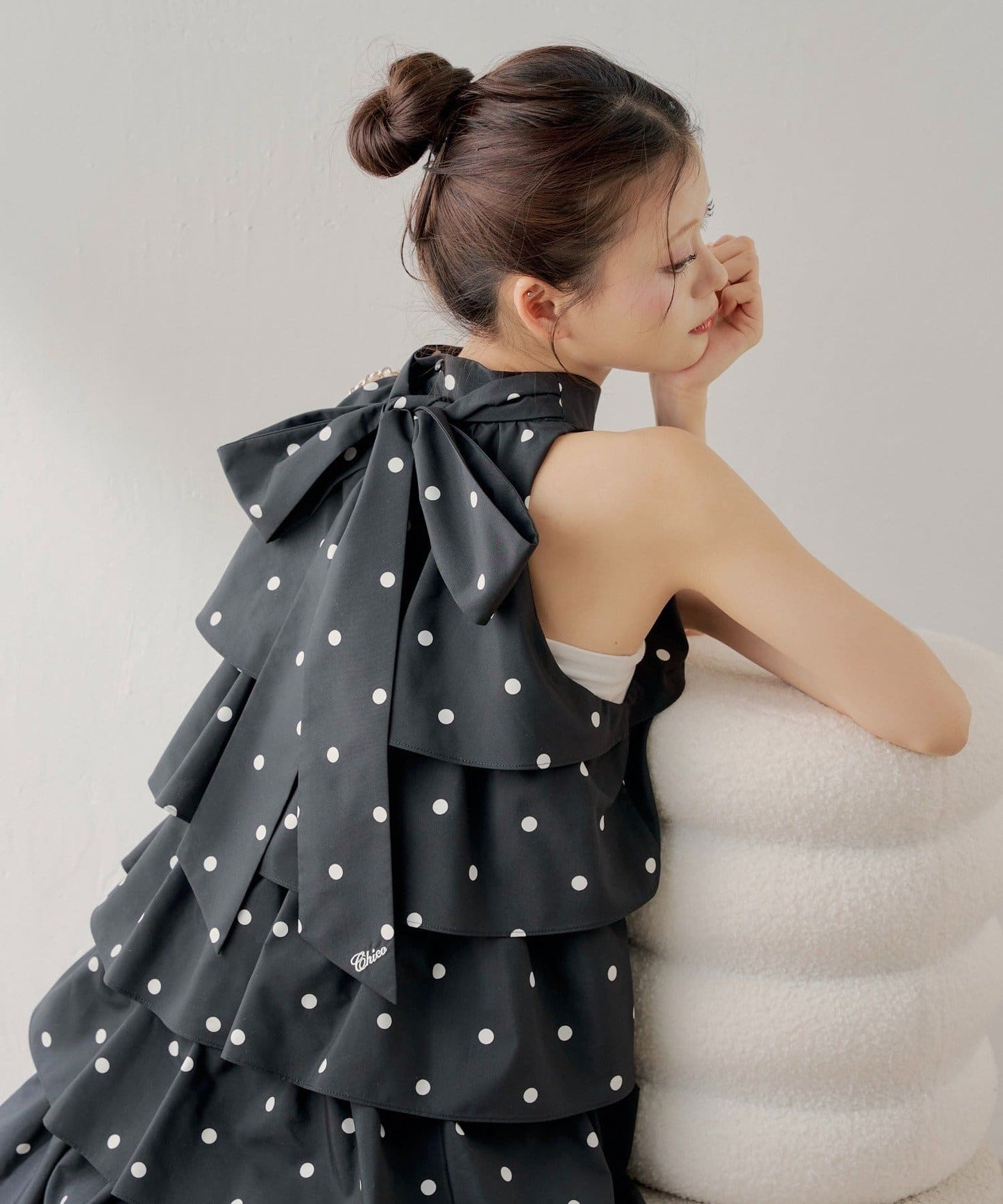 [Set Fair Item #7] CHICO ribbon tiered mini dress - Image 2