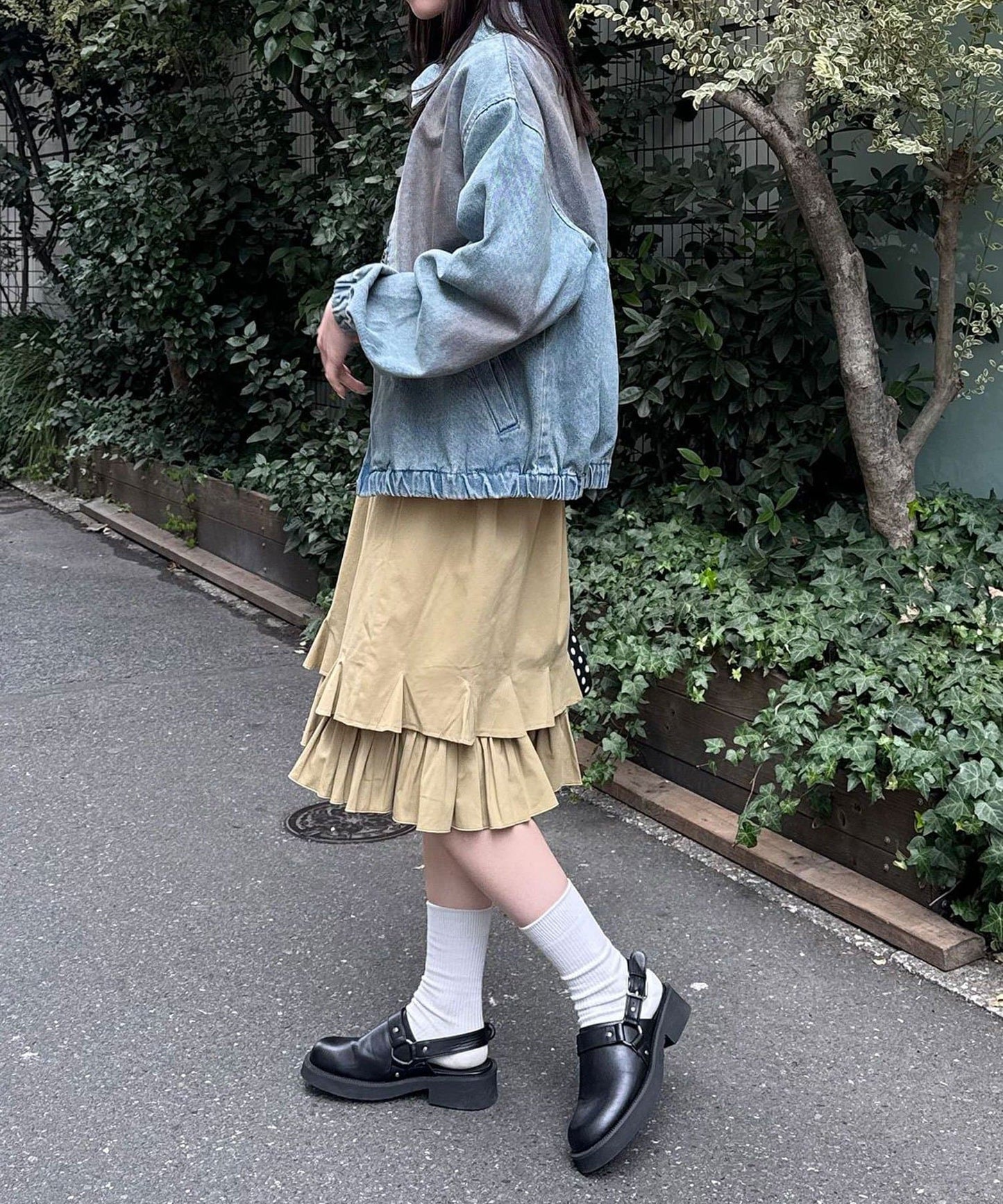 CIAOPANIC 荷葉邊下擺中長裙 - Image 7