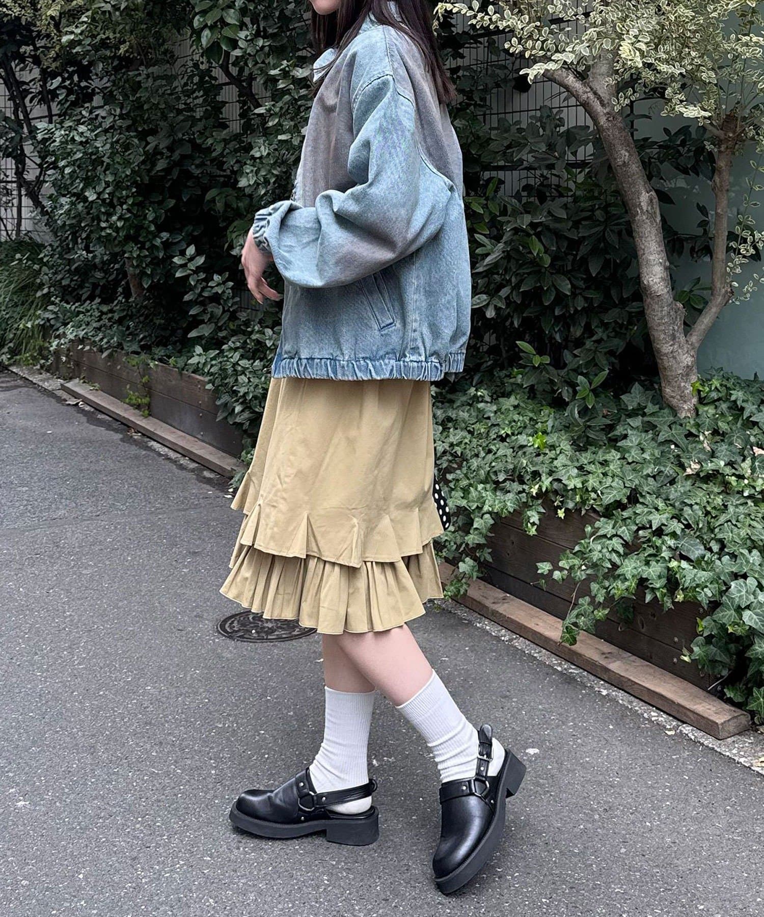 CIAOPANIC 荷葉邊下擺中長裙 - Image 7