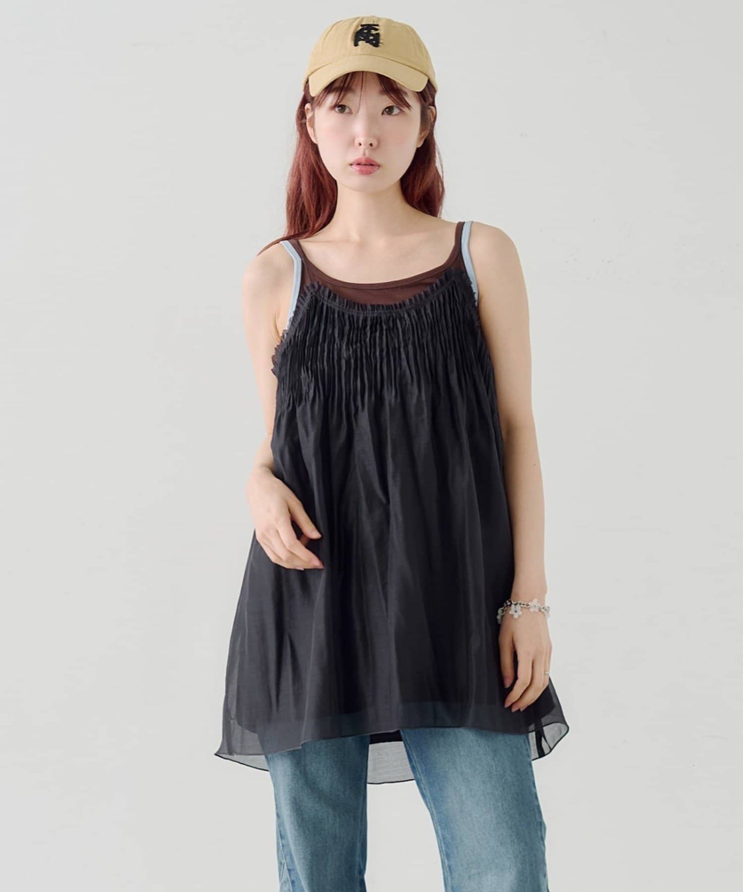 Kastane Pleated sheer Mini Dress - Image 4