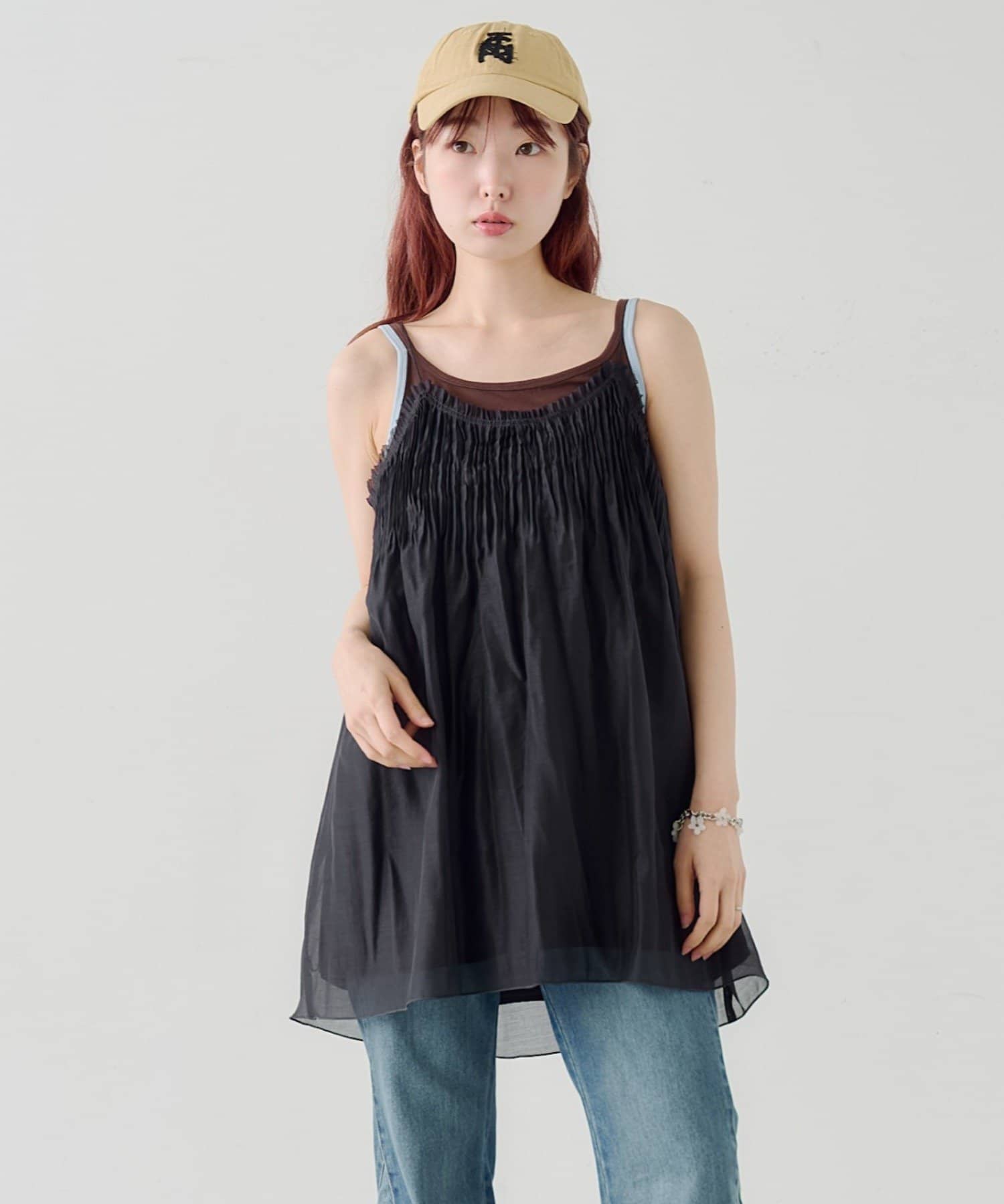 Kastane Pleated sheer Mini Dress - Image 4