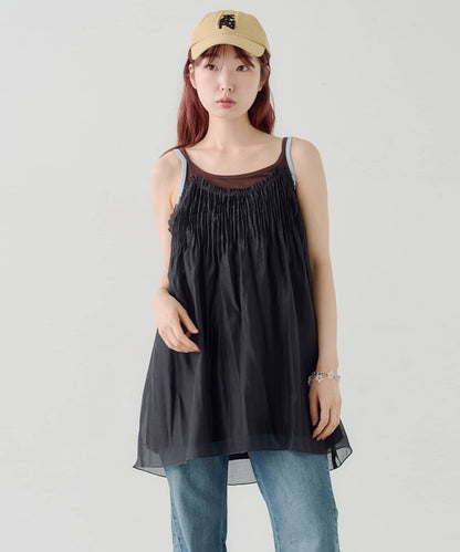 Kastane Pleated sheer Mini Dress - Image 4