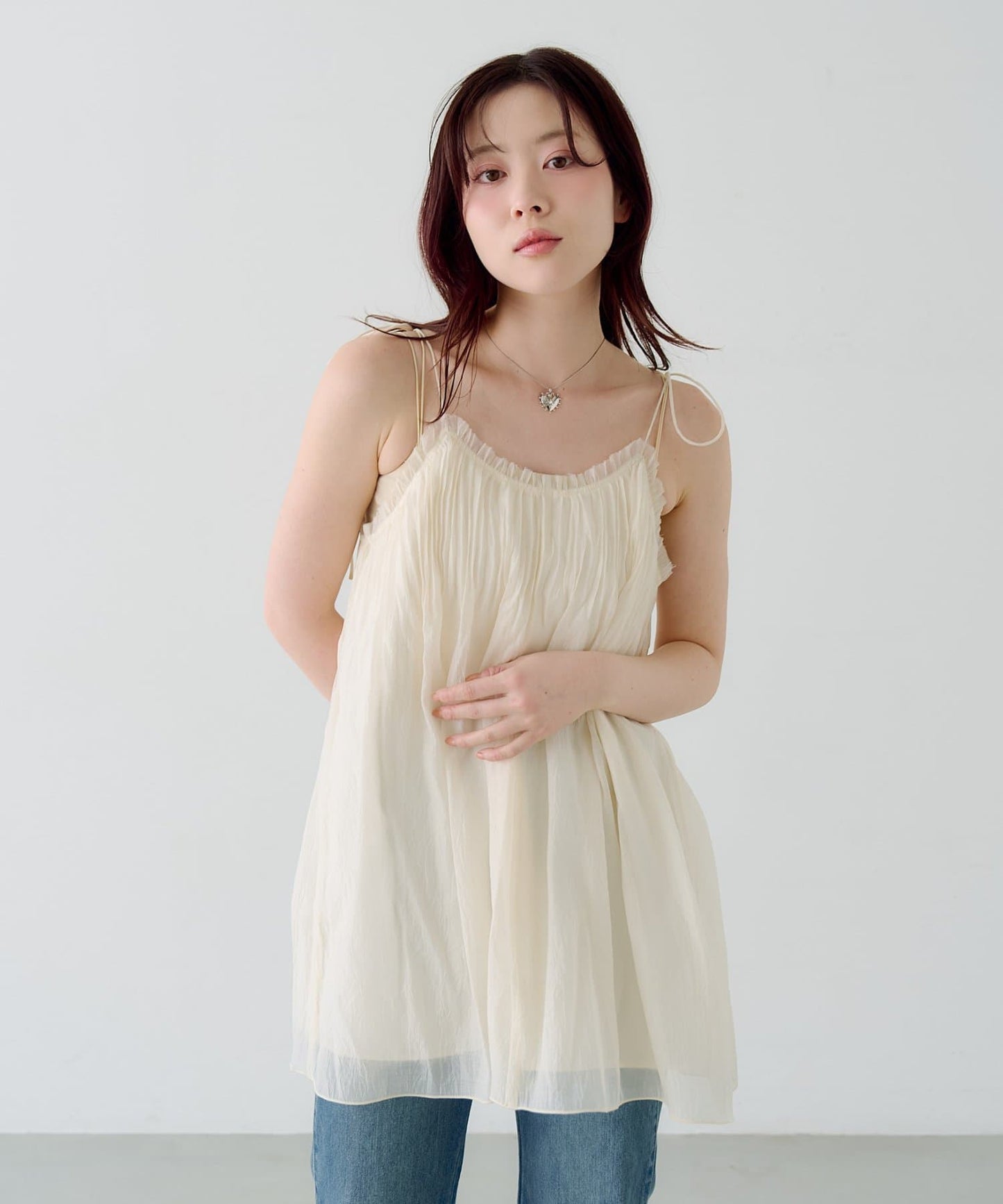 Kastane Pleated sheer Mini Dress - Image 1